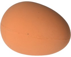 Stuiterend fop ei - rubber - bruin - 5 cm - stuiterbal fop eieren