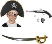 Funny Fashion Dress up set Pirate - Pirate chapeau/pistolet/épée/cache-œil pour enfants