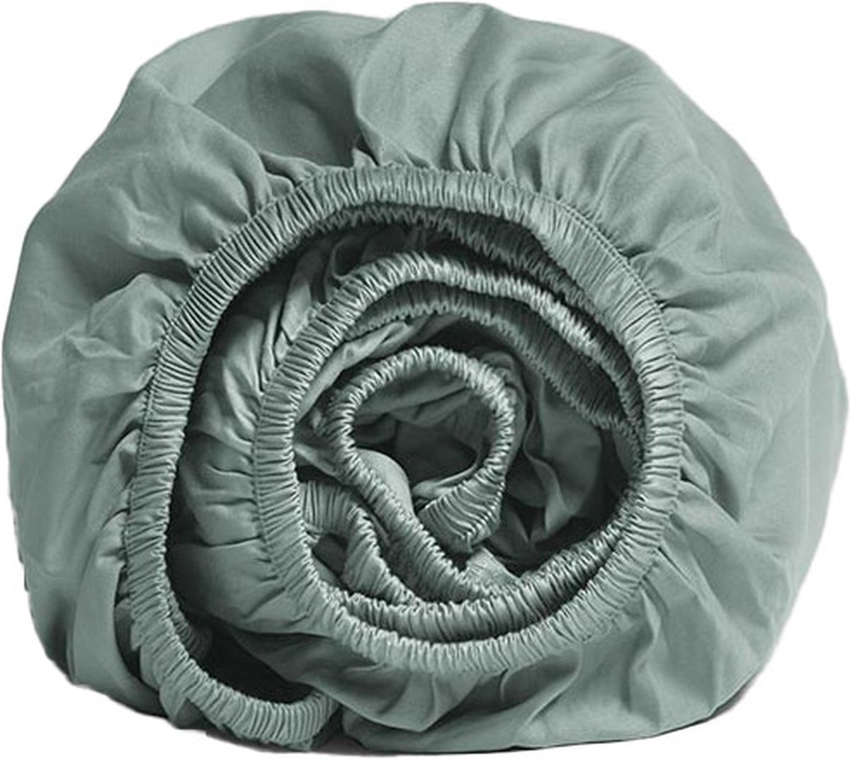 Yumeko hoeslaken katoen satijn zeegroen 180x210x30 - Bio, eco & fairtrade