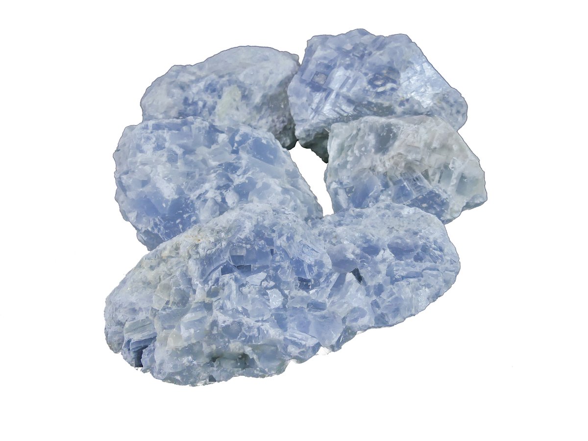 Blauwe Calciet Ruw - Set 5 Stuks - 4,8kg / 10-18cm - Werkelijke Set Gefotografeerd
