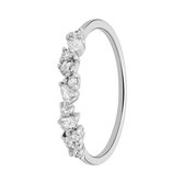 Lucardi Dames Zilveren ring zirkonia - Ring - 925 Zilver - Zilverkleurig - 16.5 / 52 mm