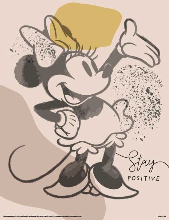 Minnie Mouse Stay Positive Art Print 30x40cm | Poster