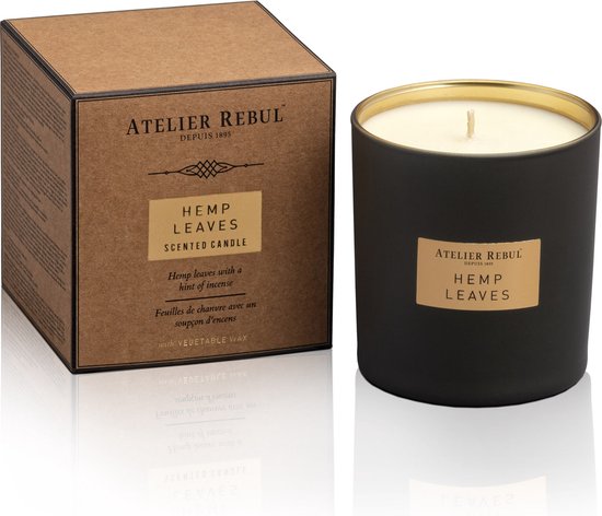 Hemp Leaves Geurkaars Atelier Rebul (210g) - 45 Branduren - Kruidige Geur - Sojawas