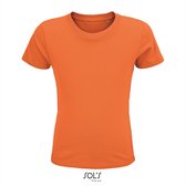 SOL'S - Crusader Kinder T-shirt - Oranje- 100% Biologisch Katoen - 110-116