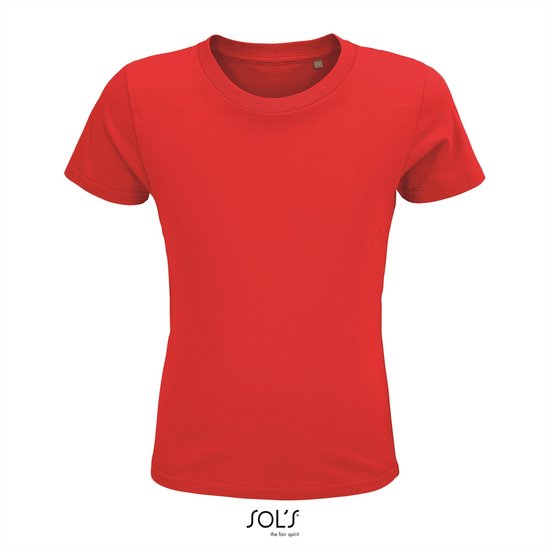 SOL'S - Crusader Kinder T-shirt - Rood - 100% Biologisch Katoen - 122-128