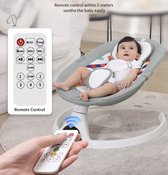 Tissy® Elektrisch Wipstoel - Baby Schommelstoel - Elektrische Babyschommel - Babyswing - Wipstoeltjes voor Baby met Klamboe Bluetooth muziek Grijs