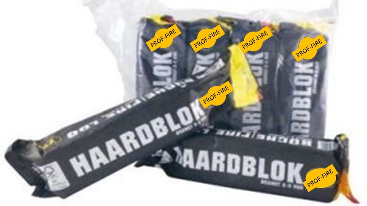 Prof-Fire - Geperste Haardbokken - 4 stuks in Eco Doos - Grote warmte - Weinig as - Fire-up & Samba Kwaliteit