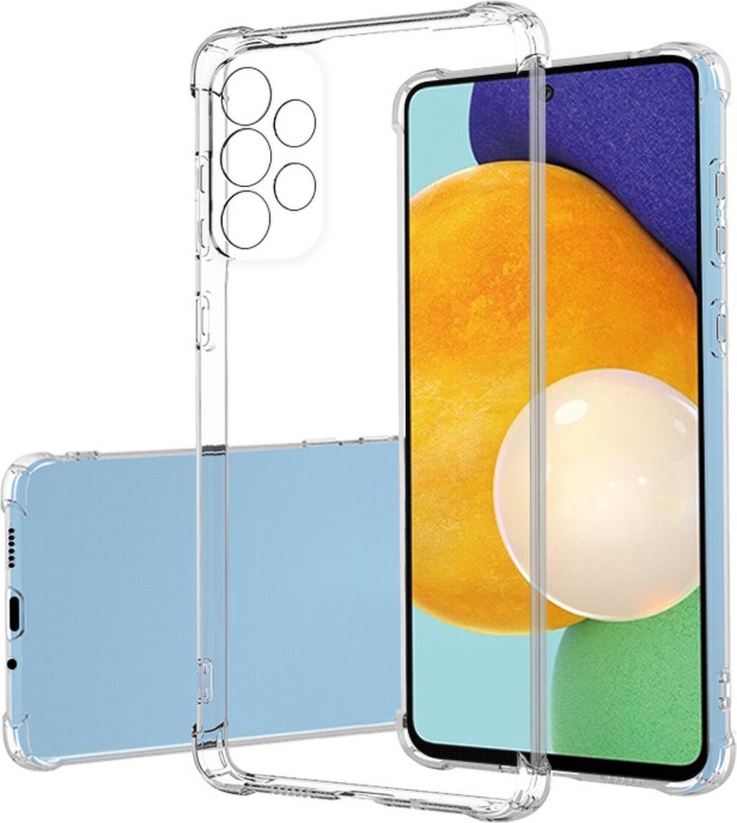 Anti shock Siliconen met Camera/Lens Bescherming Hoesje - Geschikt voor Samsung Galaxy A53 / A53 5G - Extra sterke hoeken back cover - Transparant