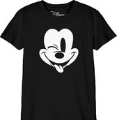 Disney - T-Shirt Noir Enfant Mickey Mouse faisant un clin d'oeil - 10 ans