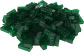 100 Bouwstenen 2x4 | Transparant Groen | Compatibel met Lego Classic | Keuze uit vele kleuren | SmallBricks