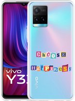 Vivo Y33s Hoesje Choose Happiness - Designed by Cazy