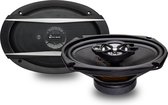 Caliber Autospeakers - Ø 6x9" ovaal speaker frame - 64 mm Mylar Dome Tweeters - 13mm Piezo Tweeter - 300 Watt Peak - 3-weg Coaxiaal Luidspreker set - inclusief Grill (CDS69G)