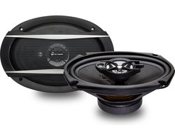 Caliber Auto Speakers - Ø 6x9" ovaal speaker frame - 64 mm Mylar Dome Tweeters - 13mm Piezo Tweeter - 300 Watt Totaal Vermogen - 3-weg Coaxiaal Luidspreker set - inclusief Grill (CDS69G)