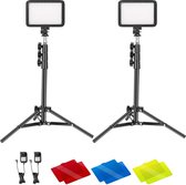 Neewer® - Set van 2 Video Conference Light Set - 22 W 3200 K ~ 5600 K - Dimbare LED Videolamp met Afstandsbediening - 50 Inch Light Stand en Kleurenfilter voor Zoomgesprekken, Afstand - Vlog,Live Streaming - Games