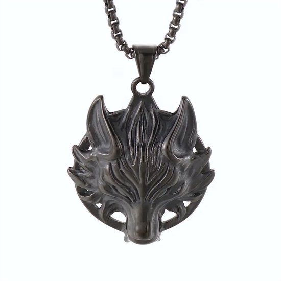 ICYBOY Viking Mjolnir Rune Amulet Roestvrije Stalen Pendant [Wolf Variant 5] Kalen Nordic Norse Viking Jewelry Stainless Steel
