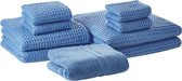 Beliani AREORA - Handdoek set - Blauw - Katoen