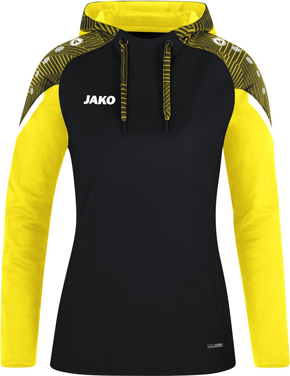 Jako Performance Sweater Met Kap Dames - Zwart / Zachtgeel | Maat: 42