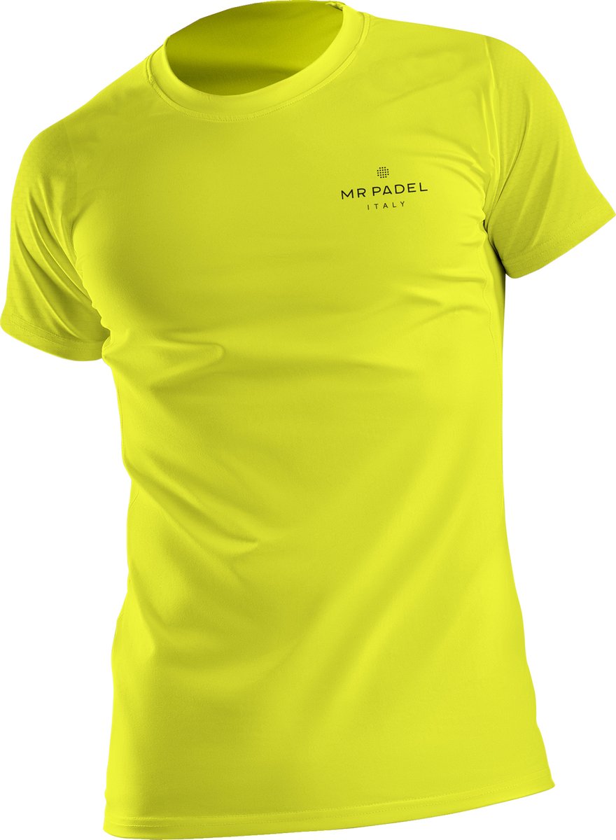 Mr Padel - Padel Shirt Man - Sportshirt Maat: M - Neon Geel