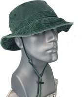 Vissershoed katoenen washed Boonie Safari hoed zomerhoed Aussi hat kleur groen maat 58 centimeter