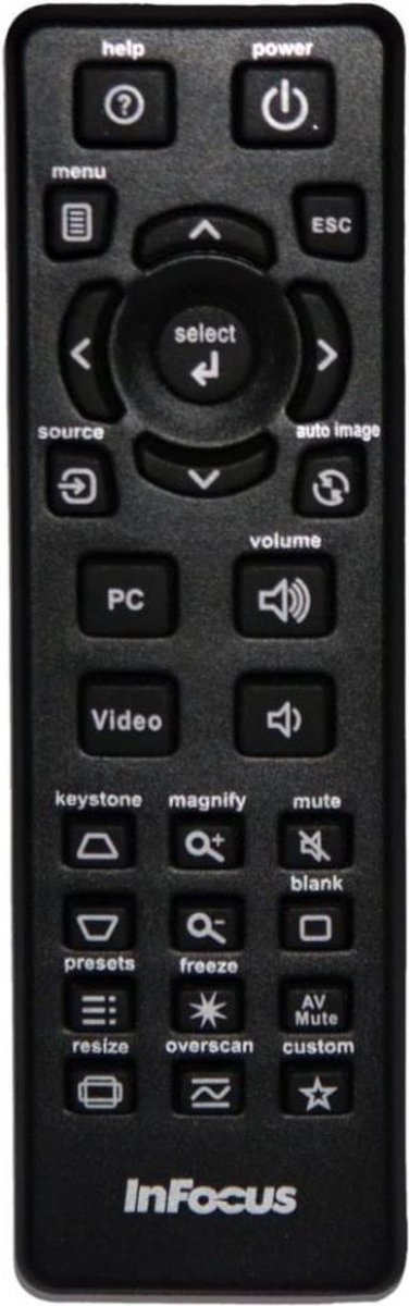 Afstandsbediening geschikt voor de INFOCUS IN114x beamer, vervangt HW-NAVIGATOR-4 / J8947-0319-00