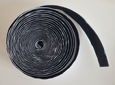 Ki-tec | Fermetures velcro - Velcro (ruban au crochet uniquement) | NOIR | surtout pour les rideaux anti-mouches | 2 x 5 mètres | 20 mm de large | extra fort | auto-adhésif