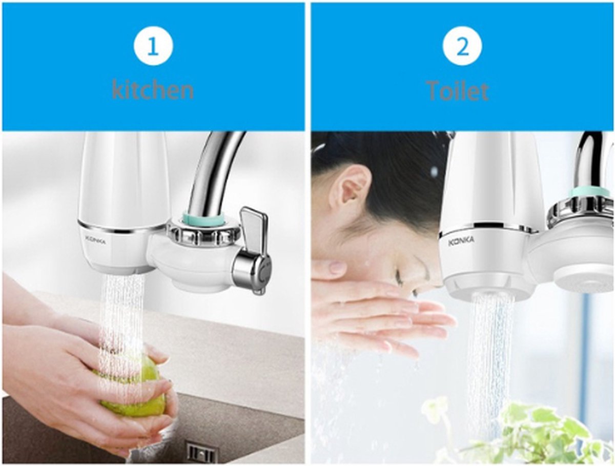 Dww-filtre eau robinet avec 6 lments filtrants en coton pp,universel filtre  anti calcaire robinet ,tte de pulvrisateur rotatif 360