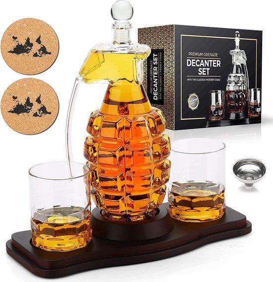 karaf / crystal glass / Set for Whisky Glasses BarCraft Grinded glass