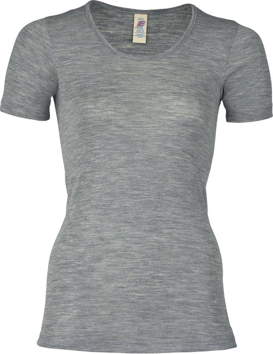 Engel Natur Dames T-shirt Zijde - Merino Wol GOTS grijs 42/44(L)