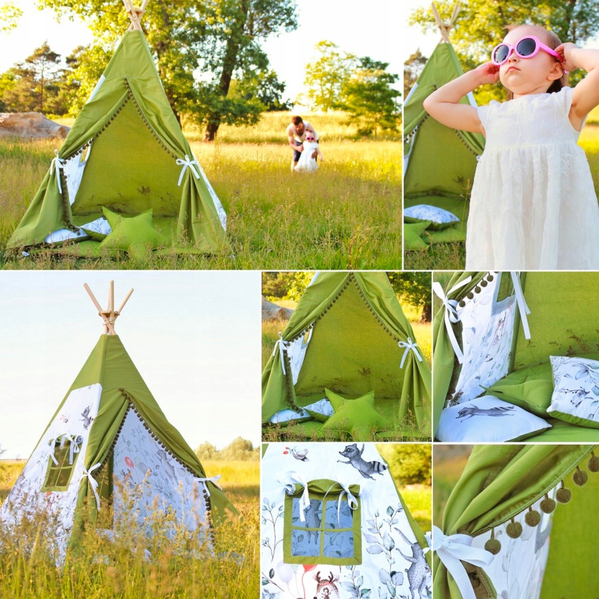 Tipi pour enfants à partir d'animaux de la forêt de coton, tente tipi pour  jouer, tipi enfant, tipi pour enfants, maison de jeu