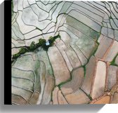 Canvas - Bovenaanzicht van de Rijstvelden van Vietnam - 30x30 cm Foto op Canvas Schilderij (Wanddecoratie op Canvas)