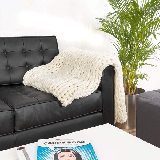 Linen & Cotton Zachte Warme Wollen Deken Woondeken Dagdeken Sofia -100% Nieuw-Zeelandse Wol, Antraciet Grijs (130 x 170 cm) Plaid Gooi Sprei Bank Bed Fauteuil Slaapbank Woonkamer Bankdeken Winterdeken