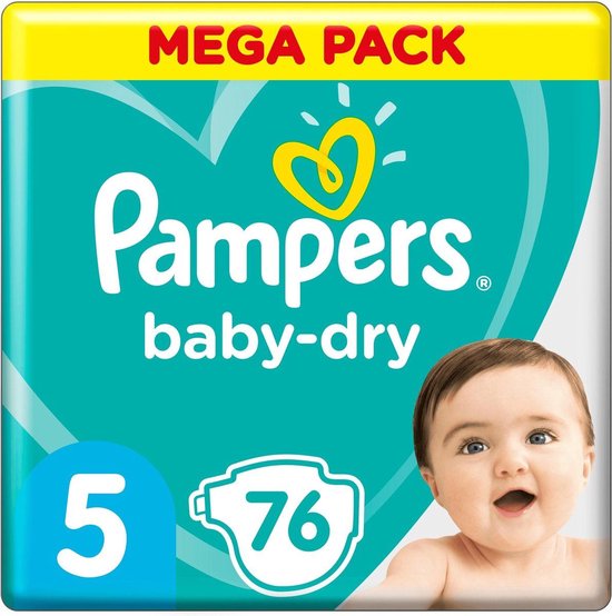 gevogelte Overgang iets Pampers Baby-Dry luiers - Maat 5 (11-16kg) - 76 stuks - Voordeelverpakking  | bol.com