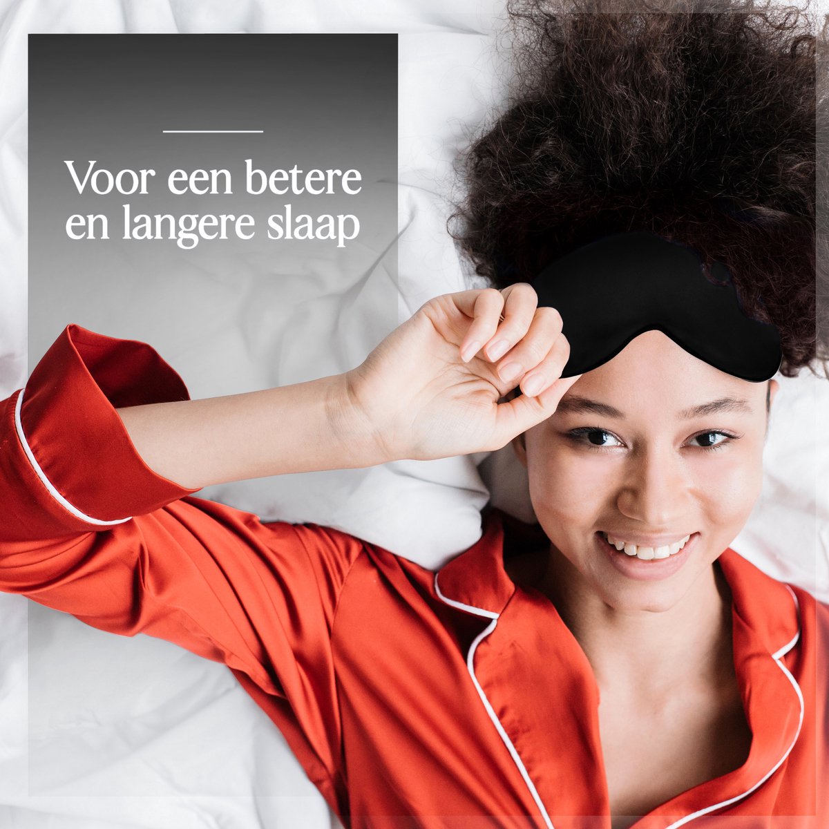 SIMIA™ Premium Zijden Slaapmasker + Opbergzakje - 100% Verduisterend Oogmasker - Verstelbaar - Blinddoek - Zijdezacht - Anti-Rimpel - Cadeau Tip - Zwart — afbeelding 4