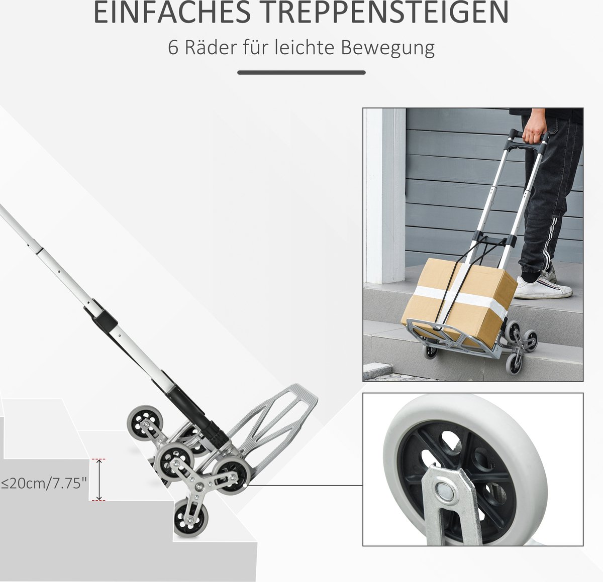 VEVOR Steekwagen, inklapbaar, 125 kg, transportwagen van