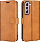 Lunso - Geschikt voor Samsung Galaxy S23 - cover bookcase hoes - Cognac