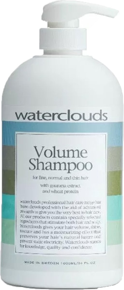 Waterclouds Volume Shampoo -1000 ml met pomp - Normale shampoo vrouwen - Voor Alle haartypes - 1000 ml met pomp