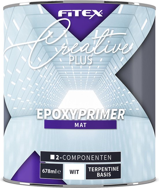 Fitex Creative+ Industriële Epoxy Primer 2-componenten - Grondverf - Dekkend - Terpentine basis - Wit