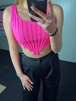 Mellie top roze S/M croptop festival uitgaans tops dames