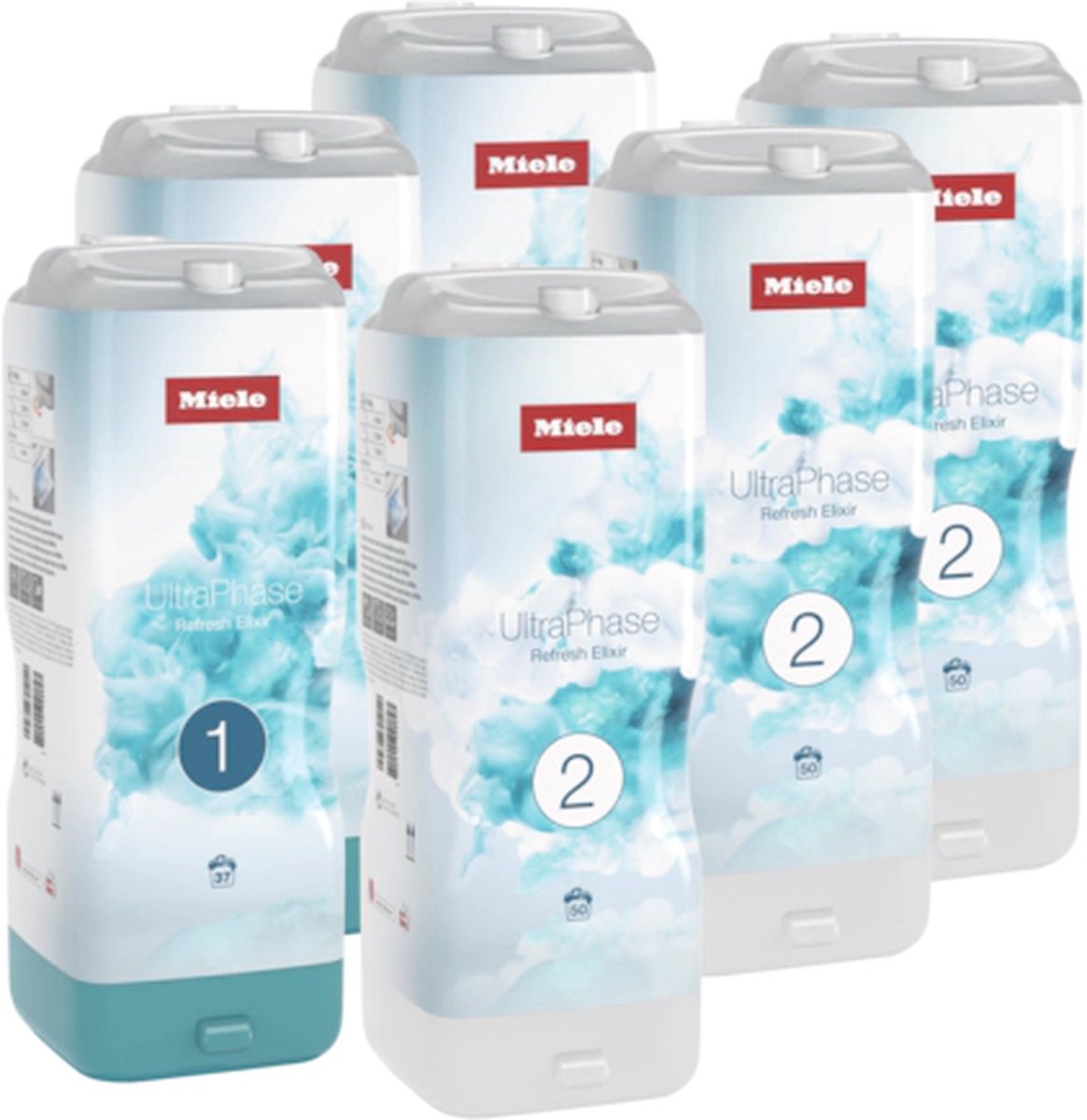 Miele Kartuschenset Twindos Ultraphase 1 & 2 Miele UltraPhase 1 en 2 Set 6 stuks Refresh Elixir- wasmiddel voor