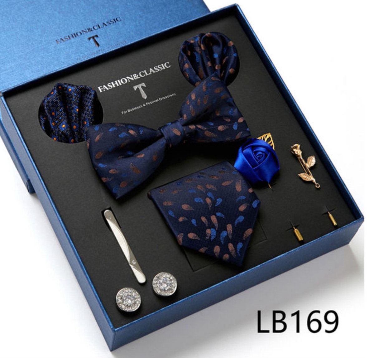 Ensemble de Luxe Cravate avec boutons de Boutons de manchette , pochette et  pince à... | bol.com