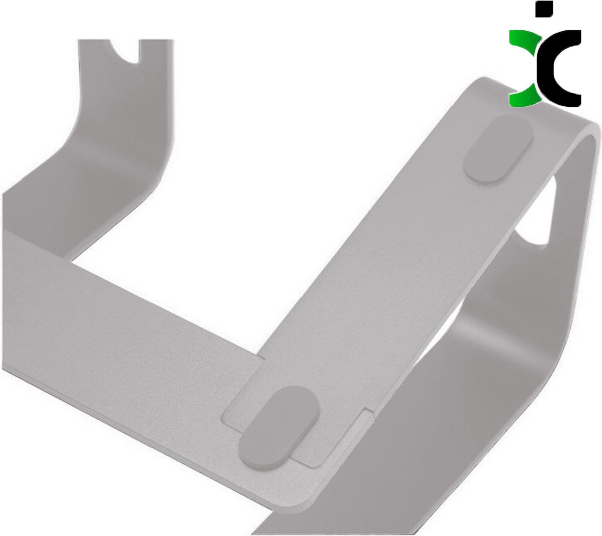 Laptopstandaard universeel 10-17 inch, aluminium, ergonomisch, antislip, kabelbeheer, ventilatie, zilver - Afbeelding 2