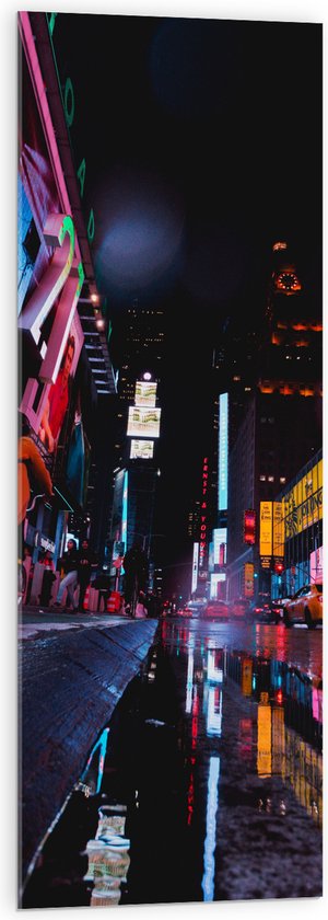 Acrylglas - Plein Times Square in Nacht - 40x120 cm Foto op Acrylglas (Met Ophangsysteem)