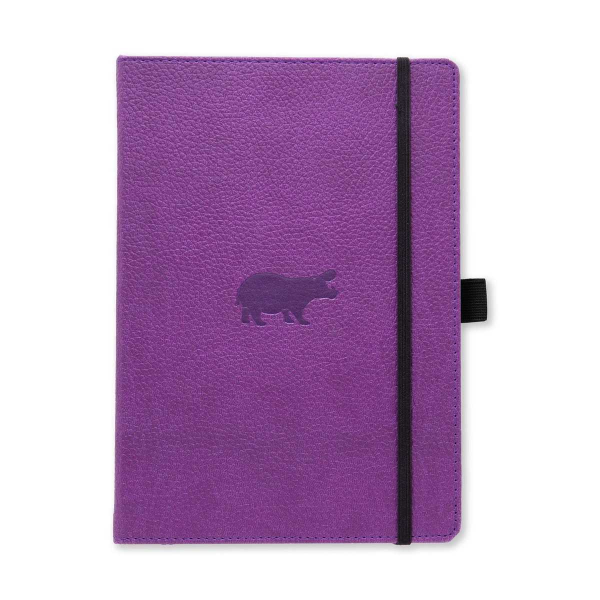 Dingbats* Wildlife A5 Notitieboek – Purple Hippo Stippen – Bullet Journal met 100 gsm Inktvrij Papier – Schetsboek met Harde Kaft, Binnenvak, Elastische Sluiting en Bladwijzer