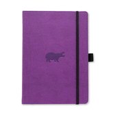 Dingbats A5+ Wildlife Purple Hippo Notebook - Dotted
