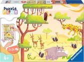 Ravensburger puzzel Puzzle & play Safari - Legpuzzel - 2x24 stukjes