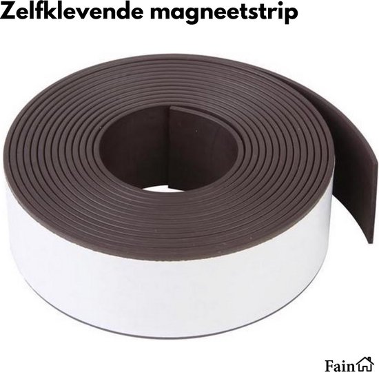 Zelfklevende magneetstrip – 1 Meter rol – Zwart – Magneetband – Radiator magneten - Magneetstrip – Magneettape – Radiatorfolie magneten - Magneetband zelfklevend – Magneetband whiteboard – Radiator tape – Magneetstrip zelfklevend - Fain