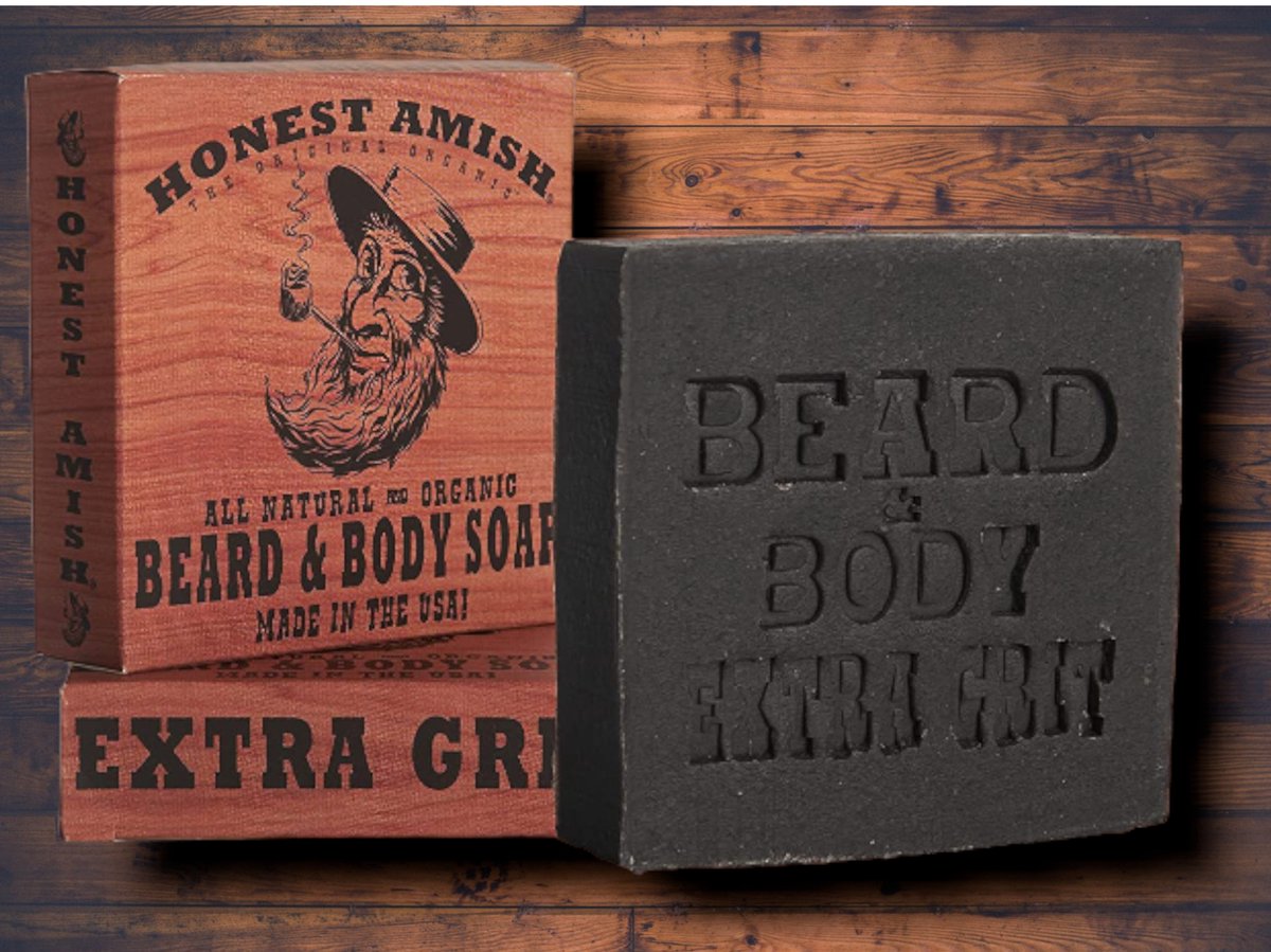 Honest Amish baard en lichaam zeep Extra Grit