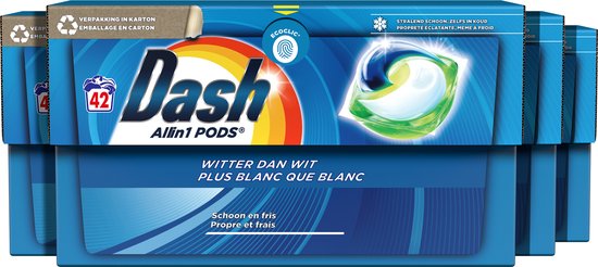 Dash All in 1 Pods - Waspods - Witter Dan Wit - 4 x 42 Wasbeurten Voordeelverpakking