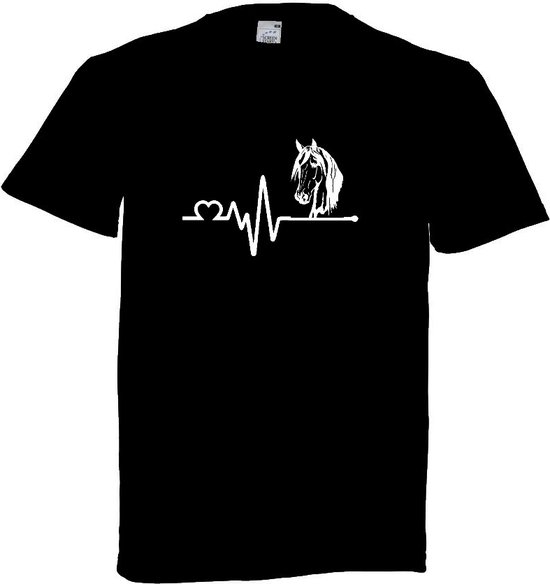 Grappig T-shirt voor een paardenliefhebber - paard hartslag - heartbeat - horse - maat 86/92