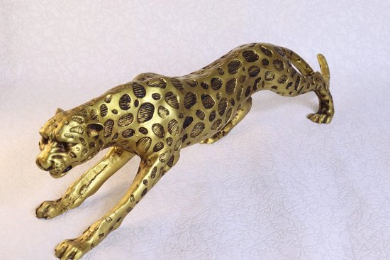 Decoratieve beeldje - luipaard - goud
